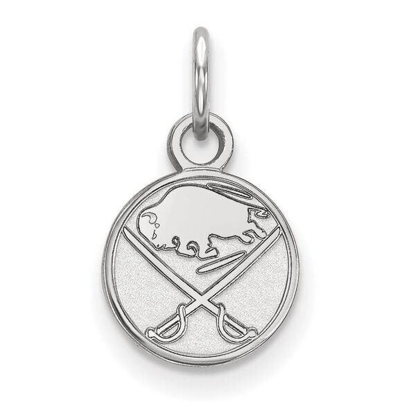 14k White Gold NHL Buffalo Sabres XS (Tiny) Disc Charm or Pendant